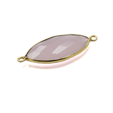 Rose Quartz Bezel,24k Gold Vermeil 13x31mm; 1pc