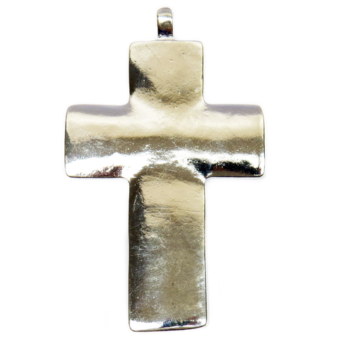 Big Cross Pendant, 85x51mm, Silver; 1 piece