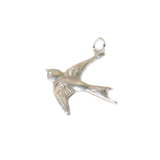 Bird Charm, Sterling Silver, 17x15mm - 1piece