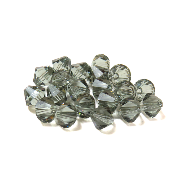 Swarovski Crystal, Bicone, 8mm - Black Diamond; 20 pcs