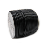 Round Genuine Leather, 1.5mm- Black; 1 yard