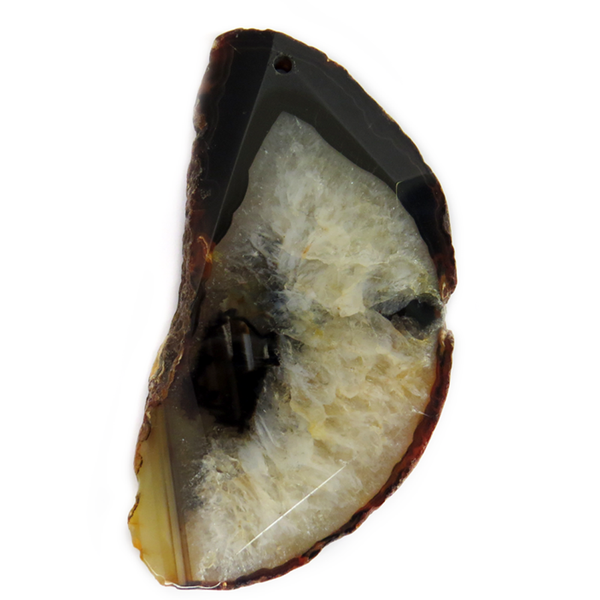 Black & White Agate Slice Pendant
