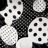 Black and White Polka Dots Silk Chiffon Prints, 54" Wide- 1 Yard