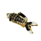 Cloissone Fish, Black, 52x17mm; 1 piece