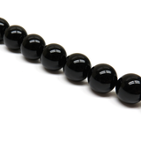 Black Onyx, Round, 18mm; 1 strand