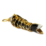 Cloissone Fish, Black, 38x11mm; 1 piece