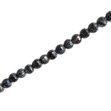Black Spider Web Faceted Agate, 8mm - 1 Strand