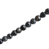 Black Spider Web Faceted Agate, 10mm - 1 Strand