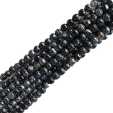 Black Spider Web Faceted Agate, 8mm - 1 Strand