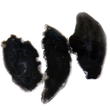 Black Agate Slice Pendant, 72x42mm - 1 piece