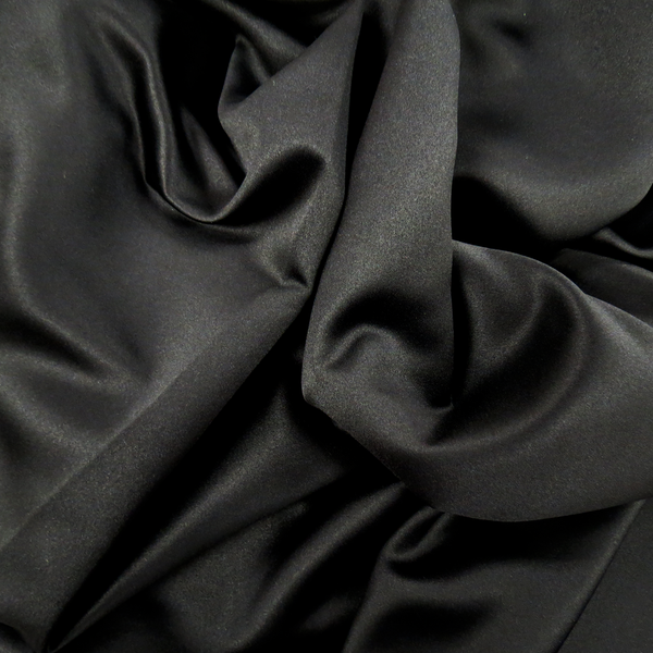 Black Polyester Peau de Soie, 54" Wide- 1 Yard