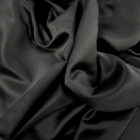 Black Polyester Peau de Soie, 54" Wide- 1 Yard