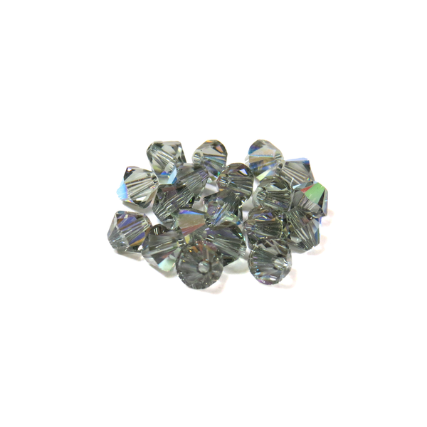 Swarovski Crystal, Bicone, 5MM - Black Diamond AB; 20pcs