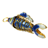 Cloissone Fish, Blue, 51x18mm; 1 piece