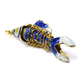 Cloissone Fish, Dark Blue, 51x19mm; 1 piece