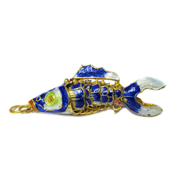Cloissone Fish, Dark Blue, 51x19mm; 1 piece