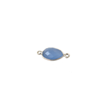 Blue Quartz Connector, Sterling Silver, 22x11mm - 1 piece