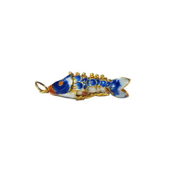Cloissone Fish, Blue Sky, 38x11mm; 1 piece
