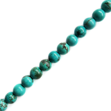 10mm Blue Stabilized Turquoise Round Beads; 1 strand