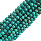 10mm Blue Stabilized Turquoise Round Beads; 1 strand