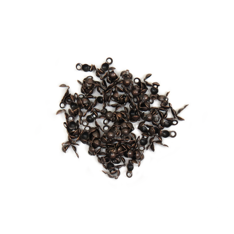 Bead Tip Bottom Clamp On, Copper, 8mm; 100 pieces