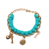 Turquoise Bracelet with Charm, 9 inches - 1 piece