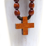 8mm Finger Wood Rosary, 1'' Long; 1 piece