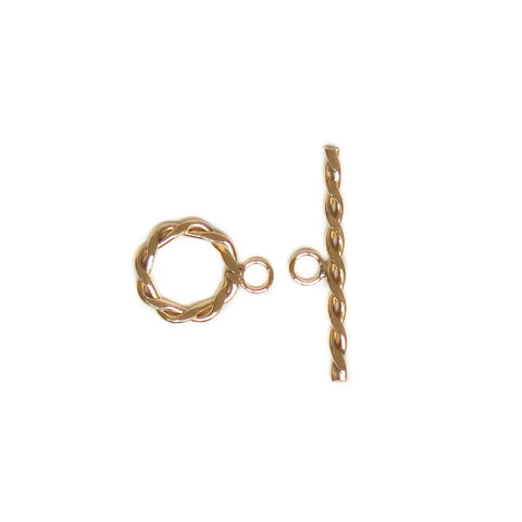 Braided Toggle, Gold Filled, 16x12mm; 1 piece