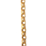 Brass Rolo Chain, Matte Gold, 10.5mm; 1 Foot