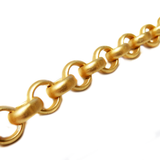Brass Rolo Chain, Matte Gold, 10.5mm; 1 Foot