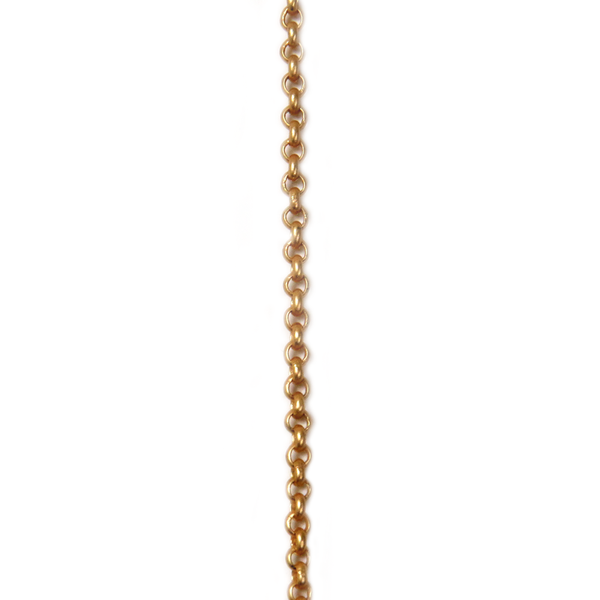 Brass Rolo Chain, Matte Gold, 2mm; 1 foot