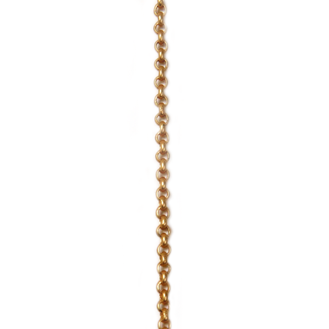Brass Rolo Chain, Matte Gold, 2mm; 1 foot