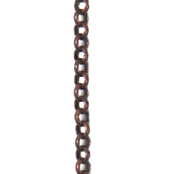 Brass Rolo Chain; Copper; 3.5mm- 1 foot