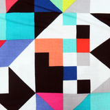 Bright Geometric Cotton Print Fabric, Multicolor, 45" Wide- 1 Yard