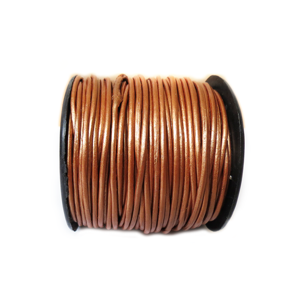 Bronze Genuine Leather Cord, 1.5mm; 1 yard