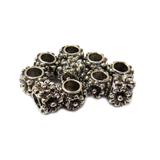 Flower Spacer, Antique Silver, 8x6mm -10 pieces