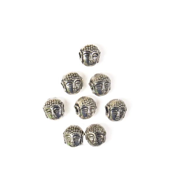 Buddha Spacer; Antique Silver - 8pcs