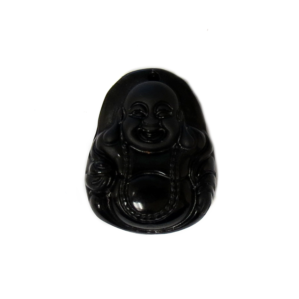 Small Buddha Pendant, 30x22mm, Black; 1 piece