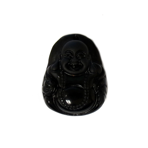 Small Buddha Pendant, 30x22mm, Black; 1 piece