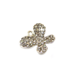 Butterfly Charm with Rhinestones, 18x21mm - 1 piece