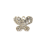 Butterfly Charm with Rhinestones, 18x21mm - 1 piece