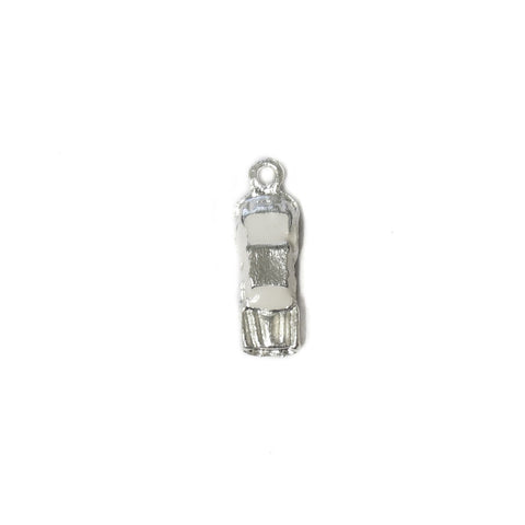 Car with white windows, 24x8mm, SIlver; 1 piece