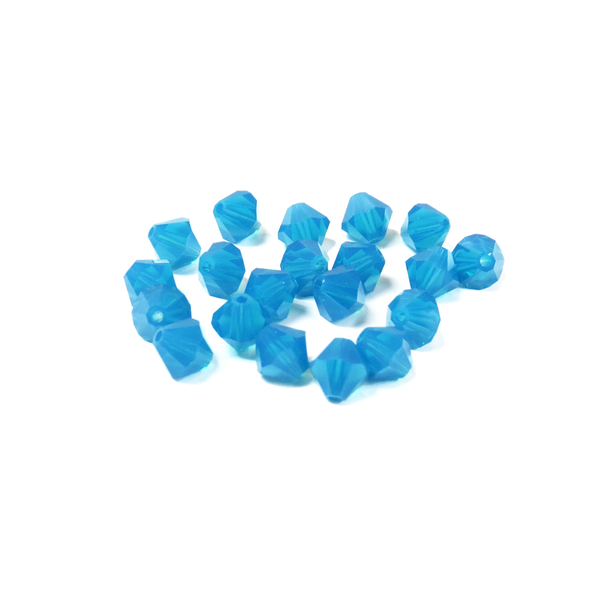 Swarovski Crystal, Bicone, 6mm - Caribbean Blue Opal; 20 pcs