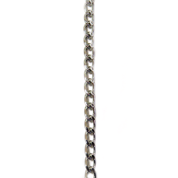 Aluminum Curb Chain, Silver, 6x4mm
