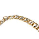 Aluminum Double Link Chain, Gold & Silver, 17x11mm - 1 foot