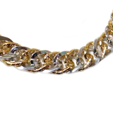 Aluminum Double Link Chain, Gold & Silver, 19x14mm - 1 foot