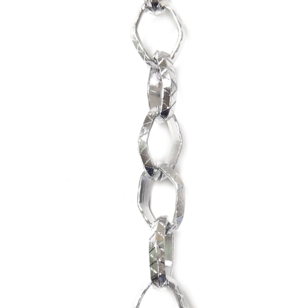 Diamond Shaped Aluminum Chain, Silver; 15x11mm- 1 foot