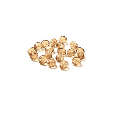 Golden Shadow, Round Faceted Fire Polished; 6mm - 20 pcs