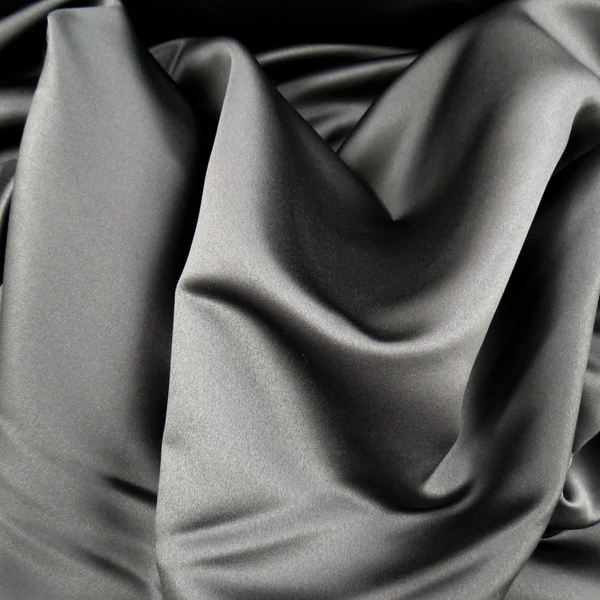 Charcoal Grey Polyester Peau de Soie, 54" Wide- 1 Yard