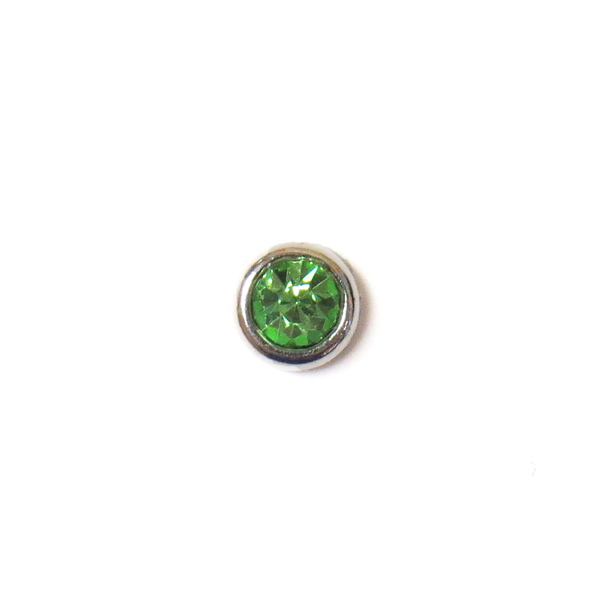 Chartreusse Embedded Rhinestone- Floating Charm